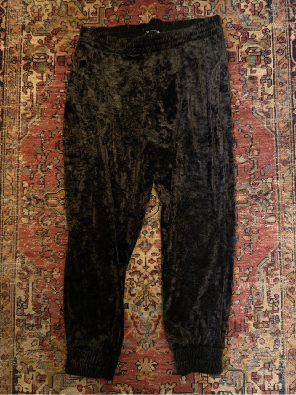 Zara black velvet joggers